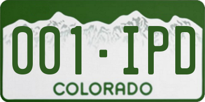 CO license plate 001IPD