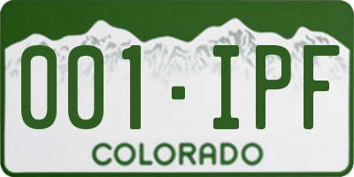 CO license plate 001IPF