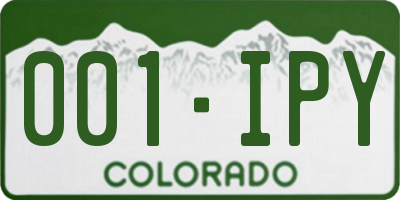 CO license plate 001IPY