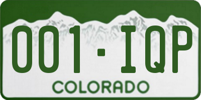 CO license plate 001IQP