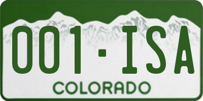 CO license plate 001ISA