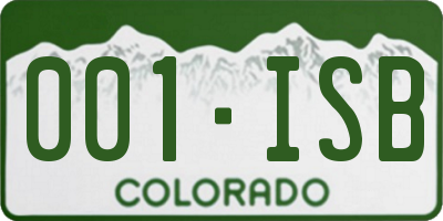 CO license plate 001ISB