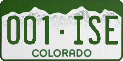 CO license plate 001ISE