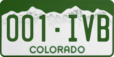 CO license plate 001IVB