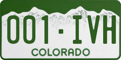 CO license plate 001IVH