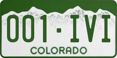 CO license plate 001IVI