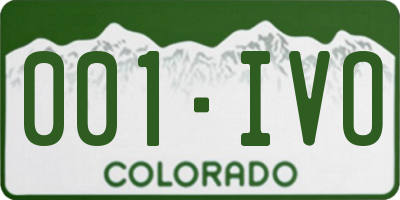 CO license plate 001IVO