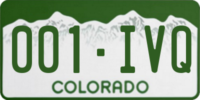 CO license plate 001IVQ