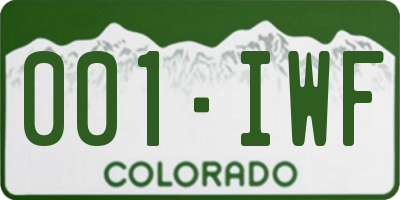 CO license plate 001IWF