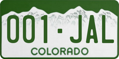 CO license plate 001JAL