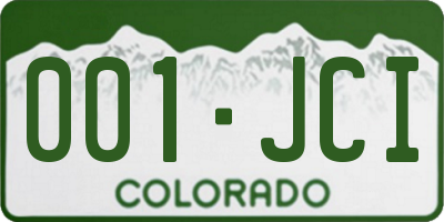 CO license plate 001JCI