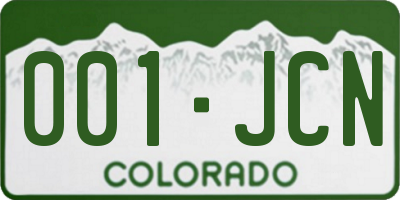 CO license plate 001JCN