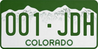 CO license plate 001JDH