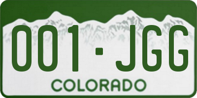 CO license plate 001JGG