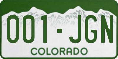 CO license plate 001JGN