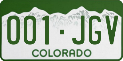 CO license plate 001JGV