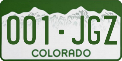 CO license plate 001JGZ