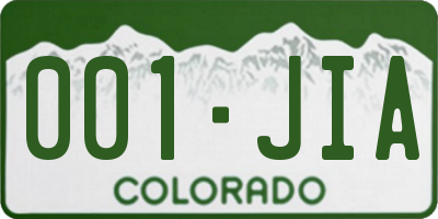 CO license plate 001JIA