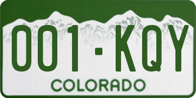 CO license plate 001KQY