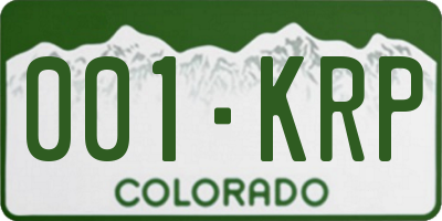CO license plate 001KRP