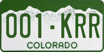 CO license plate 001KRR