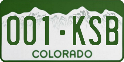 CO license plate 001KSB