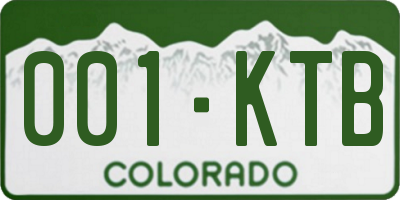 CO license plate 001KTB