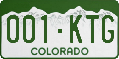 CO license plate 001KTG