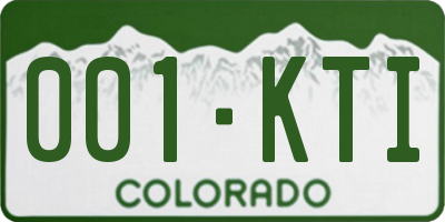 CO license plate 001KTI