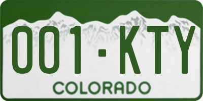 CO license plate 001KTY