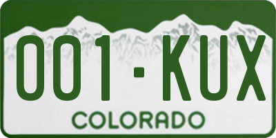 CO license plate 001KUX