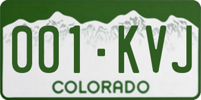 CO license plate 001KVJ