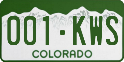 CO license plate 001KWS