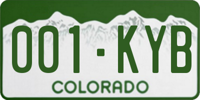 CO license plate 001KYB