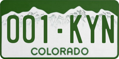 CO license plate 001KYN