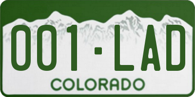 CO license plate 001LAD