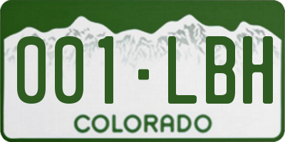 CO license plate 001LBH