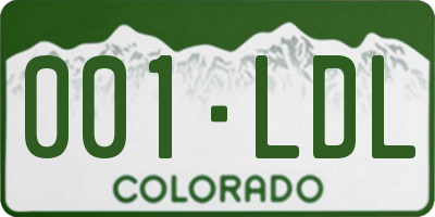 CO license plate 001LDL