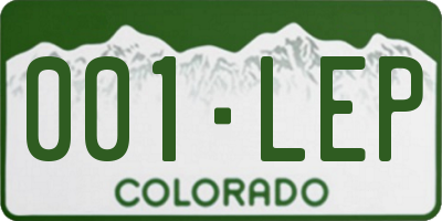 CO license plate 001LEP