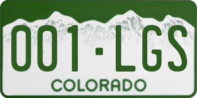 CO license plate 001LGS
