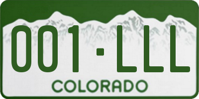 CO license plate 001LLL