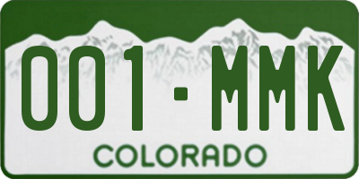 CO license plate 001MMK