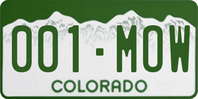 CO license plate 001MOW