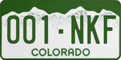 CO license plate 001NKF