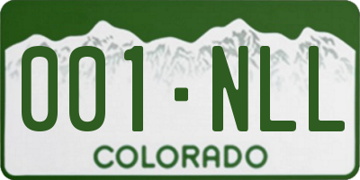 CO license plate 001NLL