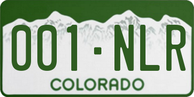 CO license plate 001NLR