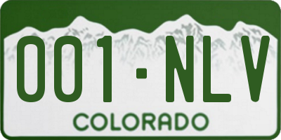 CO license plate 001NLV