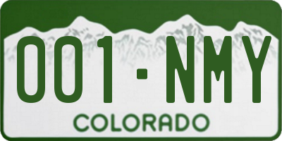 CO license plate 001NMY