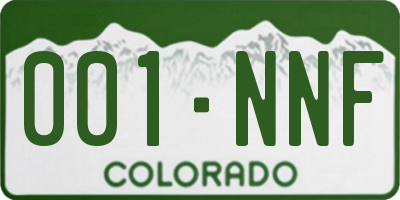 CO license plate 001NNF
