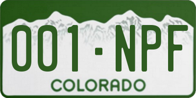 CO license plate 001NPF